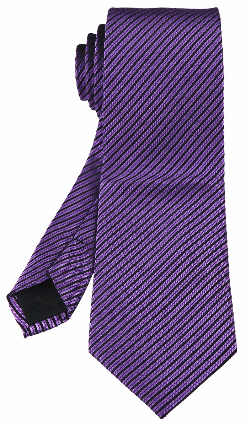 Secdtie Mens Dark Purple Woven Tie HANDMADE Luxury Suit Necktie Birthday Present - Image 3